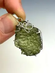 6.45gr MOLDAVITE rough handmade silver.925 pendant #JM150