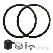 Set of 9 Float Valve Gasket Replacement Parts for Pressure Cooker 5/6QT, Black