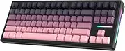 ATTACK SHARK TKL Wireless Mechanical Gaming Keyboard, Bluetooth 5.0/2.4G/USB-C Wired Hot Swap RGB Keyboard 80%, Linear White Switches Gradient Side Print PBT Keycaps for PC Mac - Burr