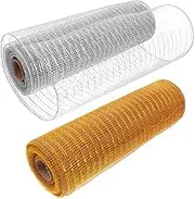 ABOOFAN DIY Craft Mesh Ribbon 2 Rolls 10 x 10 Yard Soft Plastic Mesh for Wreath Making Festive Decorations Wedding Accessories