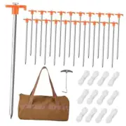 Pack Tent Stakes Heavy Duty Tent Pegs 10.25 Inch Non-Rust Metal Yard 24 Orange