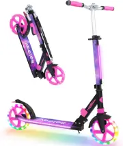 BELEEV V8 Scooters for Kids Ages 6+ with Light-Up Stem & Deck, 2 Wheel Foldin...