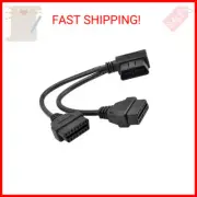 iKKEGOL 30cm/12 Right Angle OBD2 OBD II Y Splitter Cable 1x Male and 2X Female J
