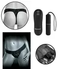 Slip with mini vibrator clitoris in silicone vibrating vaginal stimulator black