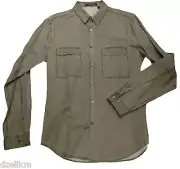 NWT THEORY Slim Fit LONG SLEEVE 2 FRONT PATCH POCKETS SHIRT Size L
