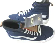 Vans Men's Sk8-Hi MTE-1 All Weather Boots Dress Blues Nubuck White Size 9.5 NIB