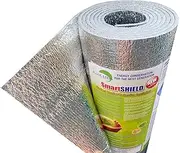 INSULATION MARKETPLACE SmartSHIELD -3mm 16 inchx25Ft Reflective Insulation roll, Foam Core Radiant Barrier, Thermal Insulation Shield - Engineered Foil