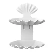 2Pcs Double Layers Shell Style Wall Mounted Soap Dish Holder Basket Shower Storage Shelf