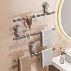 Wall Mounted Towel Rack Suction Cup Slipper Storage Shelf
