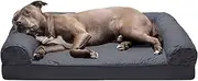 Furhaven Pet Dog Bed - Orthopedic Quilted Traditional Sofa-Style Living Room Couch Pet Bed with Removable Cover for Dogs and Cats, Iron Gray, Large