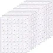 Outus Double Sided Dots Traceless Clear Putty Sticky Stickers Removable Reusable Transparent No Traces Adhesive Waterproof Small Stickers for Wall Wood Ceramic Metal Plastic(490 Pieces,Round Shape)