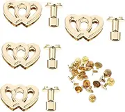OSALADI 4pcs Heart Shape Turn Locks Travel Door Locks for Luggage Handbag Accessories Metal Turn Lock Heart Shape Turn Lock
