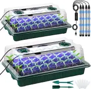 Seed Starter Tray with Grow Light, 2 Packs 80 Cells Seed Starting Kit Seedling S