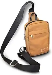 [auxadex] Mini Crossbody Sling Bag, Small Shoulder Backpack, Left & Right Reversible, Brown, Brown