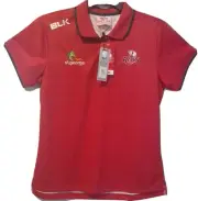NWT QUEENSLAND REDS RUGBY UNION TEAM MEDIA POLO SIZE WOMEN'S 16 BLK SHIRT