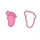 Foot cookie cutter and stamp set debosser two tone
