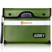 6200Â°F Fireproof Money Bag with Lock Upgraded Fireproof Bag w. Zipper/Reflec