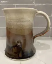 Stoneware Ceramic Glazed Studio Pottery Water Drip Signed Mug
