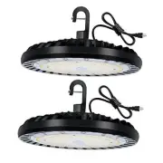 2 Pack LED High Bay Light 200W, 5000K UFO LED High Bay Light Fixture with US