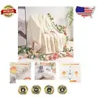 Luxury 50"x 60" Heated Throw with Sherpa & 4 Heating Levels - Spring Blossom