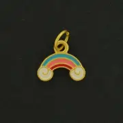 18k Rainbow Charm - Small and Dainty - Matte 18k Gold Plated - GLD645