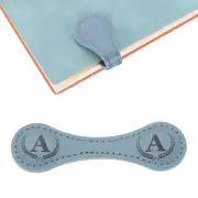 2Pcs Personalized Magnetic Leather Bookmark, 26 Letters Bookmark, (Blue/A)