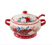 The Pioneer Woman Wishful Winter Ceramic Soup Tureen with Ladle Set *FREE SHIP*
