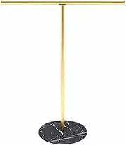 Industrial Pipe Clothing Rack T Shaped Display Shelf for Commercial Clothing Organization Floor Retail Shelves with Gold Finish 100x130cm