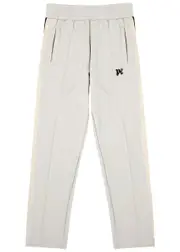 Palm Angels Logo Striped Jersey Track Pants - Grey - L L