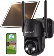 4G LTE Cellular Wireless Solar Security Cameras Outdoor, 2K No Wifi Camera Home
