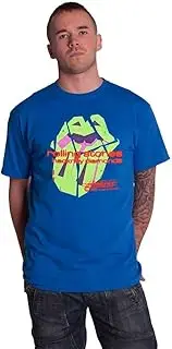 [Rock Off officially licensed products] The Rolling Stones T Shirt Hackney Diamonds Neon Tongue Official Blue XL