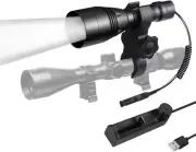 A8S Infrared Flashlight, Zoomable 850nm Hunting Light IR Illuminator for Night