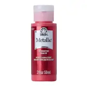 FolkArt K493 Paint Acrylic Metallic 2OZ, 2 Fl Oz (Pack of 1), Bright Red