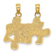 14k Yellow Gold BEST FRIENDS Break-apart Puzzle Pieces Charm
