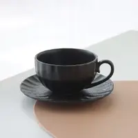 在飛比找蝦皮商城優惠-日系侘寂陶瓷咖啡杯盤組180ml 耀黑