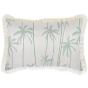 Cushion Cover-Coastal Fringe-Tall Palms Mint-35cm x 50cm