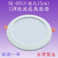 在飛比找松果購物優惠-【豐爍】SK-605J 15W微波感應嵌燈(台灣製)【滿20