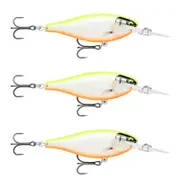 3x Rapala 5.5cm Shad Rap Elite (Floating) Fishing Lures - Gilded Orange Belly