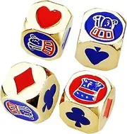 Kisangel 4Pcs Metal Dice for Table Games Corner Dice Props for Adults for Family Gatherings Bars and Festivals