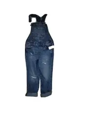 Gap Kids Bib Overalls Blue Jean Dungarees Baggy Relaxed Fit NWT Medium 8