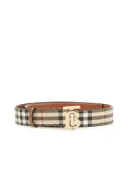 Burberry Checkered Canvas Belt With TB Logo