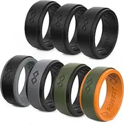 Silicone Rings for Men - Mens Silicone Wedding Bands - Infinity Ring with 2 Layers - Rubber Wedding Rings for Men - RinfitAir Collection
