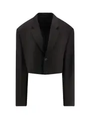[Balenciaga] Balenciaga-Single Breasted Cut Off Viscose And Wool Blazer-Donna 36