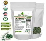 Organic Chlorella Tablets Broken Cell 3000mg Per Serving, 250 Tablets Each