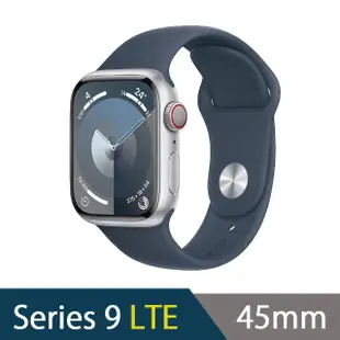 運動錶帶超值組【Apple】Apple Watch S9 LTE 45mm(鋁金屬錶殼搭配運動型錶帶)