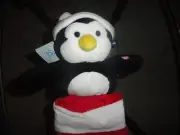 RARE APPLAUSE PLUSH PENGUIN STUFFED MUSICAL CHRISTMAS STOCKING