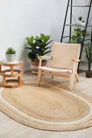 Nootka tribe Natural Oval Rug