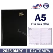 2025 Planner Black Diary A5 Day To View Office Hard Cover Planner Journal AU