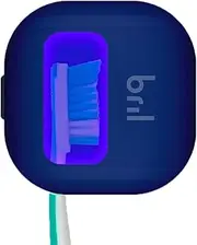 Bril UV-C Toothbrush Cleaner, Portable Brush Cover, Holder, and Travel Case for Any Size Toothbrush, Navy