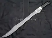 32 Inch FULL TANG SWORD Damascus Steel Battle Ready Combat Sword With Sheath